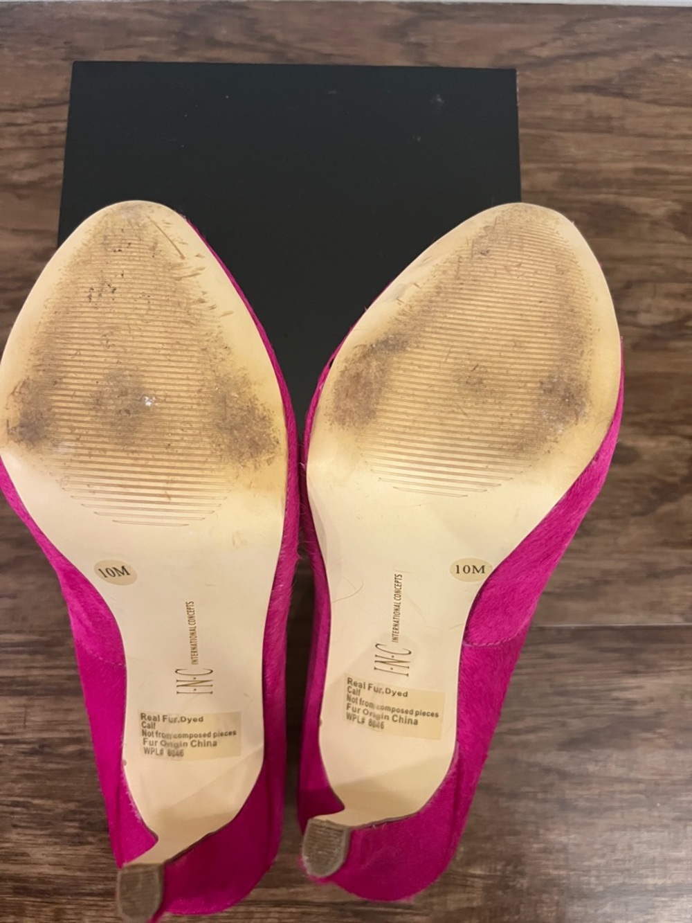 INC International Concepts Hot Pink Calf Fur Platform Stiletto Pumps - Picture 9 of 11